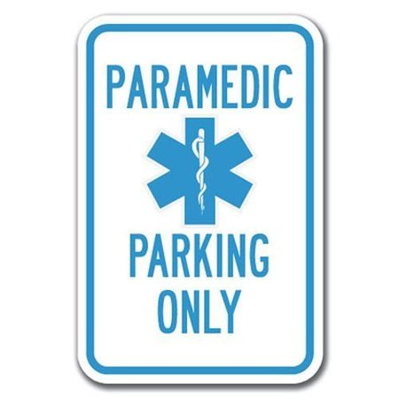 SIGNMISSION Paramedic Parking W/ 12inx18in Heavy Gauge Alum Signs, 18" L, 12" H, A-1218 Hospital - Paramedic Pk A-1218 Hospital - Paramedic Pk Symbol